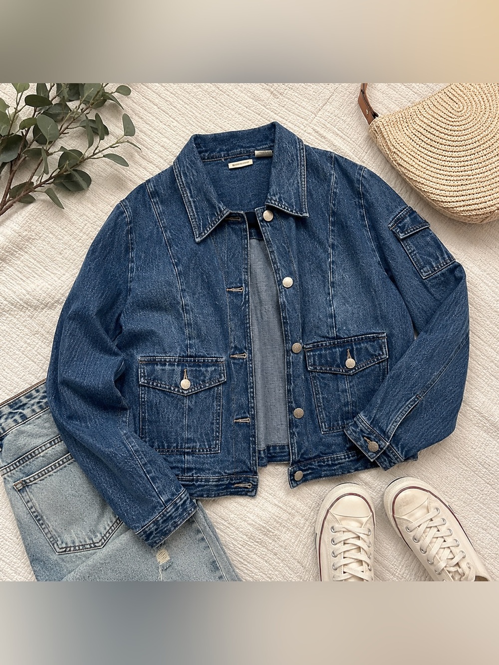 St. John's Bay Cotton Dark Blue Jean Jacket